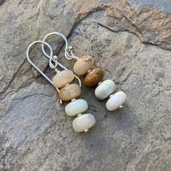 Multilayer Natural Stone Indian Earrings for Women Vintage Colorful Hanging Dangle Boho Statement Gift D5D471