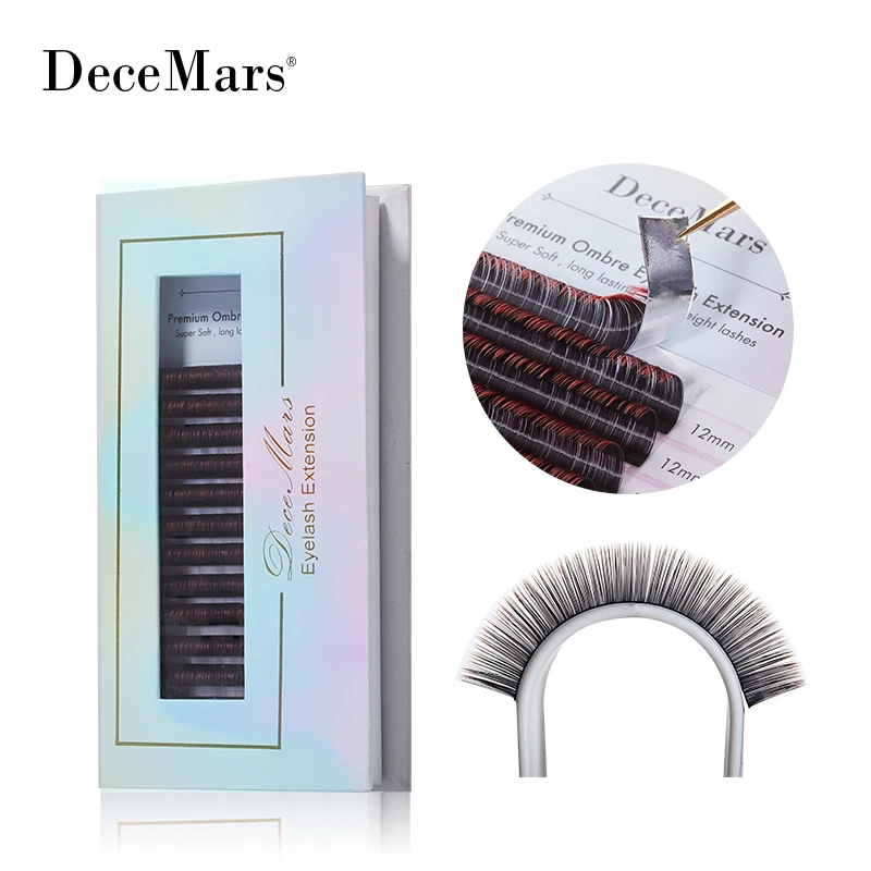 DeceMars Gradient  Red/ Purple/Green/Brown/Blue  Eyelash Extension