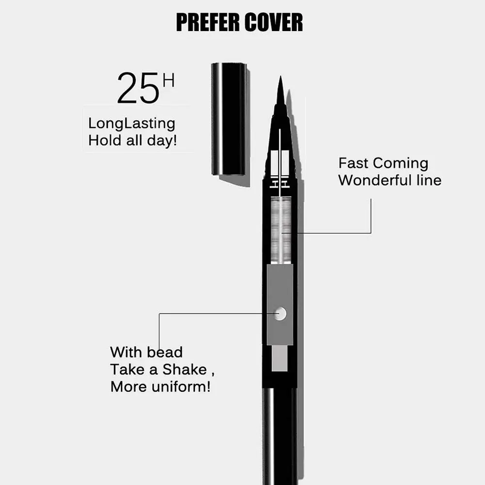 Modisch, einfach zu bedienen, wasserdicht, langlebig, 2-in-1-Eyeliner, magischer Wimpernkleber, Eyeliner-Stift, selbstklebender Eyeliner