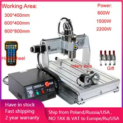 CNC 3040 Holz Router 6040 USB Port 2200W Metall Stecher 8060 PCB Gravur Stahl Fräsen Carving Maschine mit Grenze schalter