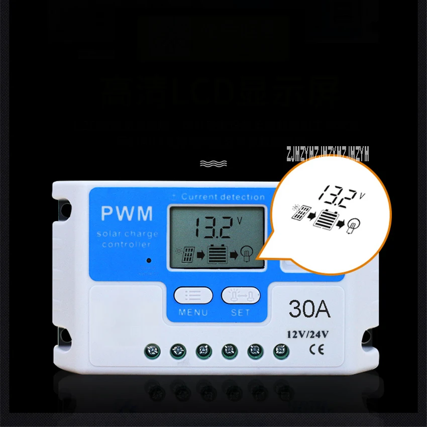 Controlador Solar automático 12V24V30A, carga Solar, controlador de carga Solar, descarga, controlador de energía Solar
