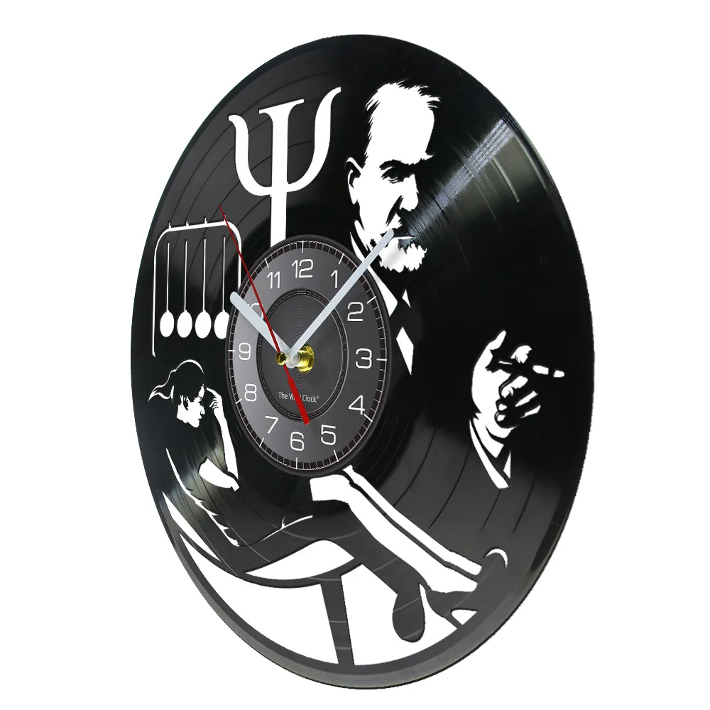 Hypnotic Mental Health Psychology Inspired Vinyl Record Wall Clock Therapy Psych Silent Non Ticking Wall Watch Psychologist Gift