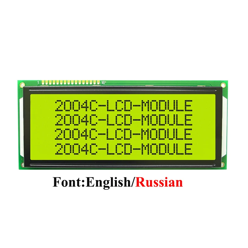 2004 LCD 20X4 문자 모듈 병렬 포트 스크린, 5V 2004C 옐로우 그린, 영어 러시아어, 50 개