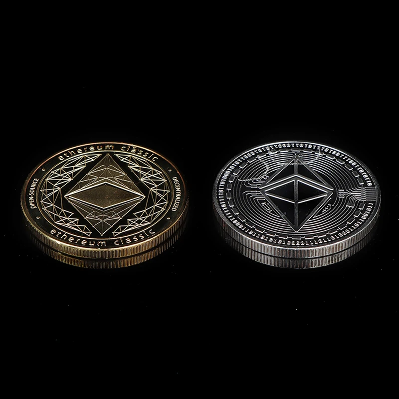 1 Pieces Gold/Silver Plated Ethereum Coin Virtual Commemorative Coin Art Collection Gift