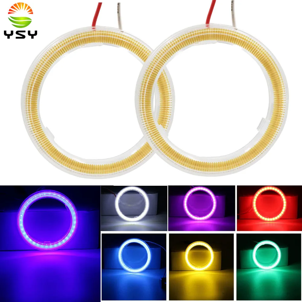 YSY 2pc COB LED reflektor Angel Eyes żarówka efekt aureoli lampa samochodów światła do jazdy dziennej DRL światła przeciwmgielne stylowe światła