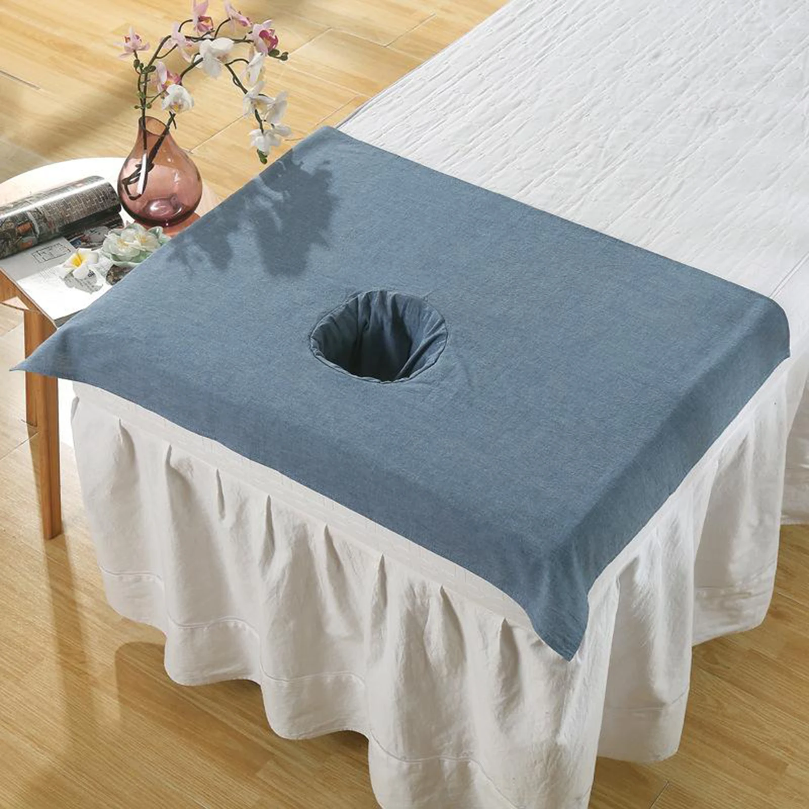 Pure Cotton SPA Half Massage Table Sheet Beauty Bed Face Hole Towel 50*70cm Anti-Oil Bed Pillow Towel Cover for Massage Salon