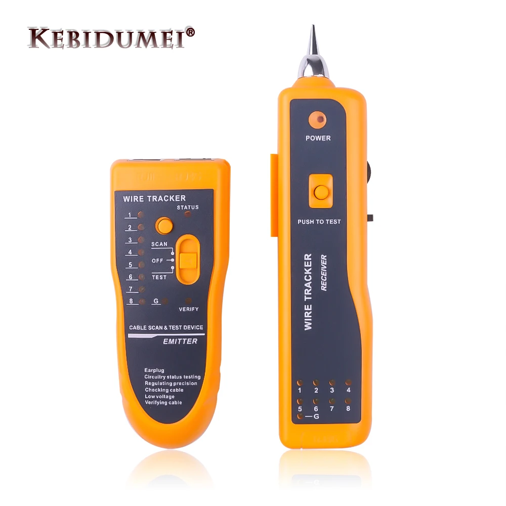 

Network Cable Tester Detector RJ11 RJ45 Cat5 Cat6 Telephone Wire Tracker Tracer Toner Ethernet LAN Line-Finder Tool