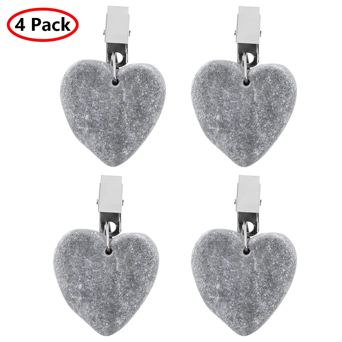 

4Pcs Tablecloth Weights Metal Clip Heart Shape Table Cover Weights Tablecloth Pendant Stone Table Weights Hangers Table Decor