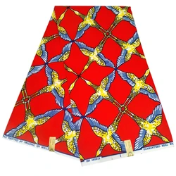 2020 Newest Fashion African Red Print Wax Fabric Ankara Veritable Real Nigeria Wax