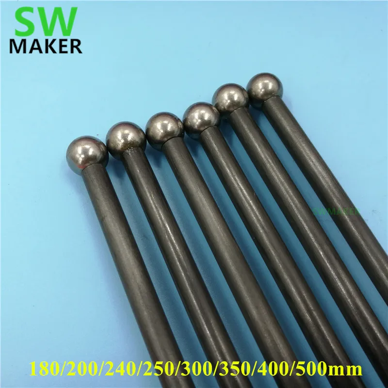 Reprap Kossel delta magnetic Diagonal push rods kit for DIY 3D printer end Rods Arms kit/set 180mm-500mm Carbon tube assembled