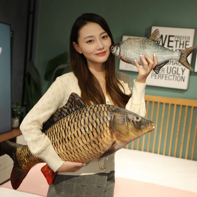 30-100 cm Simulation Lustige Fisch Plüsch Spielzeug Gefüllte Weiche Tier Karpfen Plüsch Kissen Kreative Schlaf Kissen für Kinder mädchen Weihnachten Geschenk – Detail 25