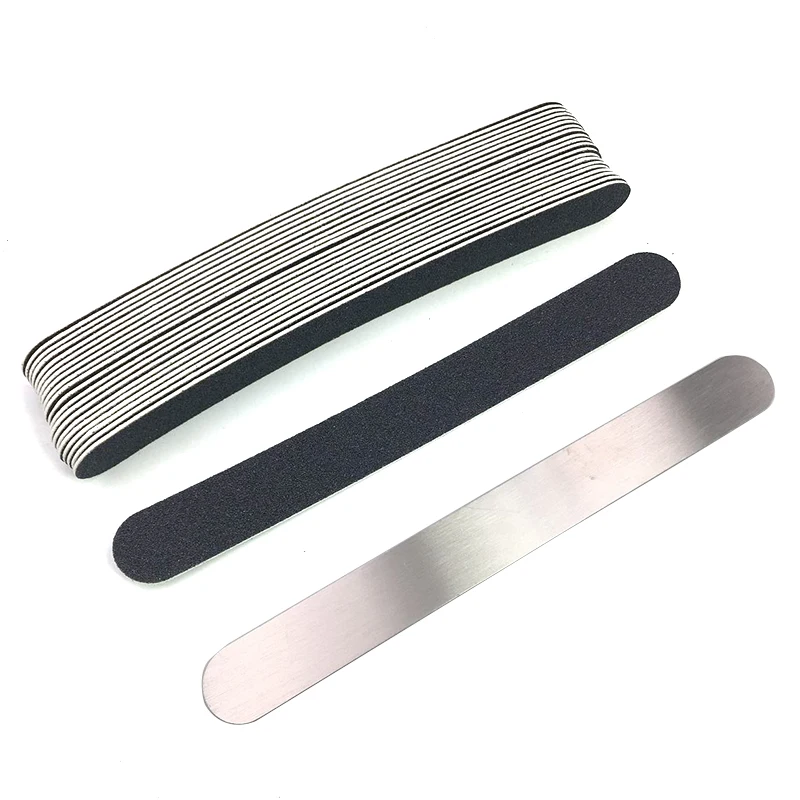 100/50Pcs 80/100/180/240 Straight Replacement Black Nail File Removable Sponge EVA Sanding Files Double-sided Strips Manicure