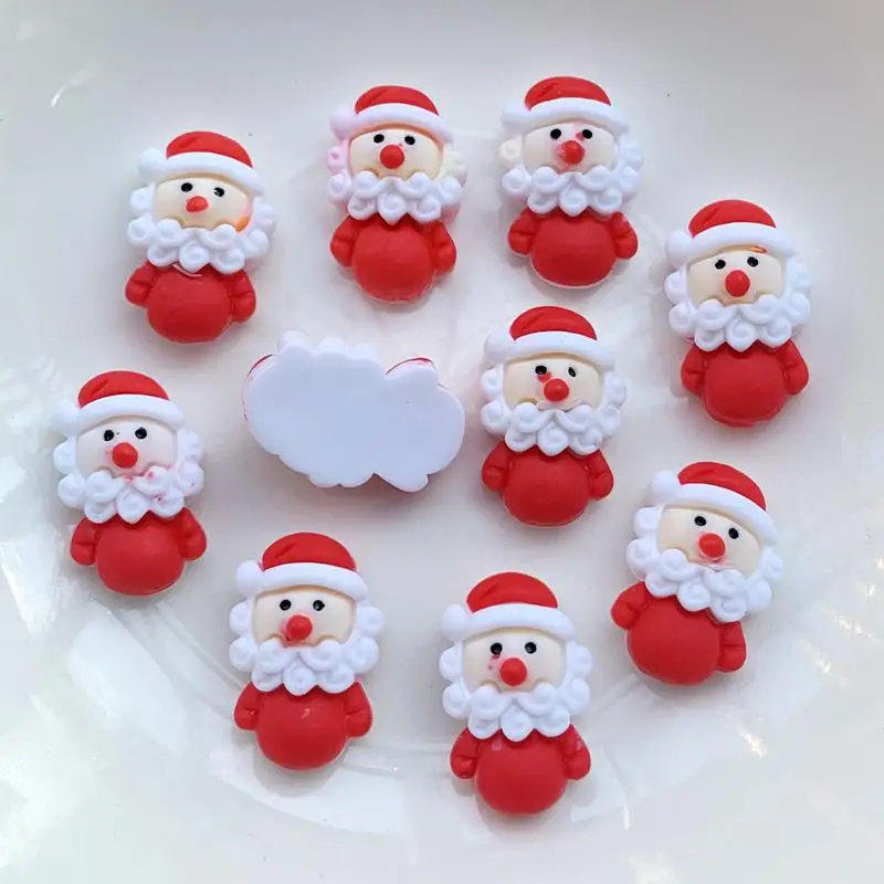 DIY 20 pieces resin flat back Santa Gift scrapbook decoration kawaii resin flatback