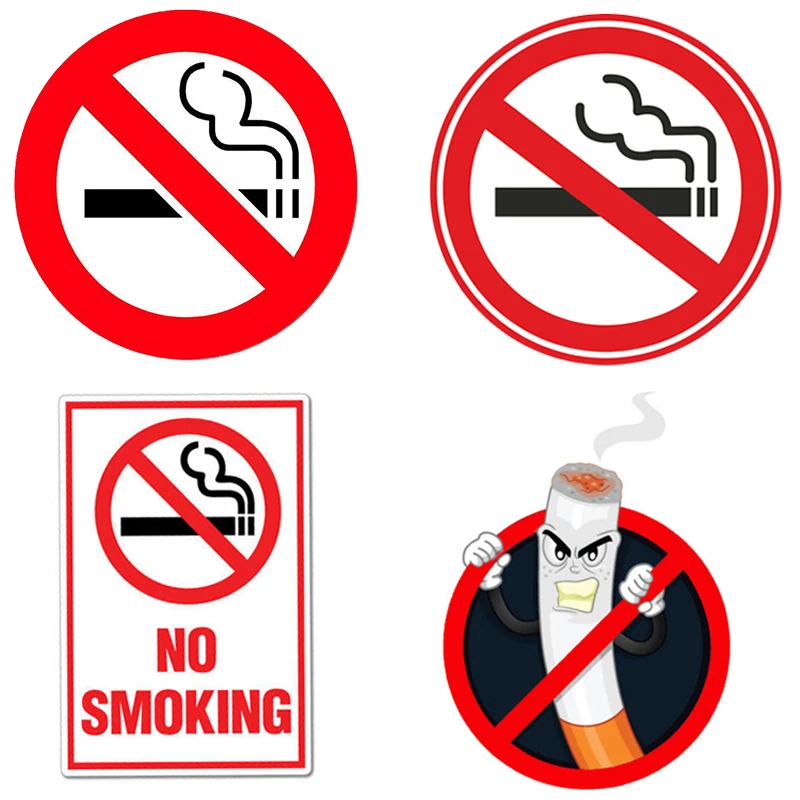 

Y309# Car Stickers Decor Motorcycle Decals Warning Sign No Smoking Decorative Accessories Creative Sunscreen Waterproof PVC