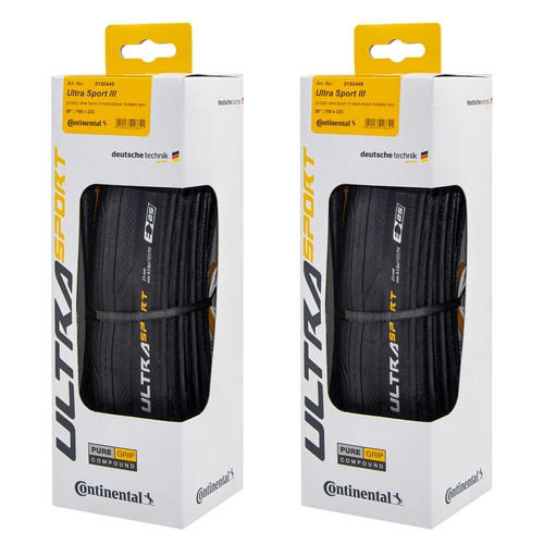 Continental Ultra Sport III 700x23/25/28c Negro Plegable PureGrip 3 Neumático de bicicleta de carretera Neumático plegable