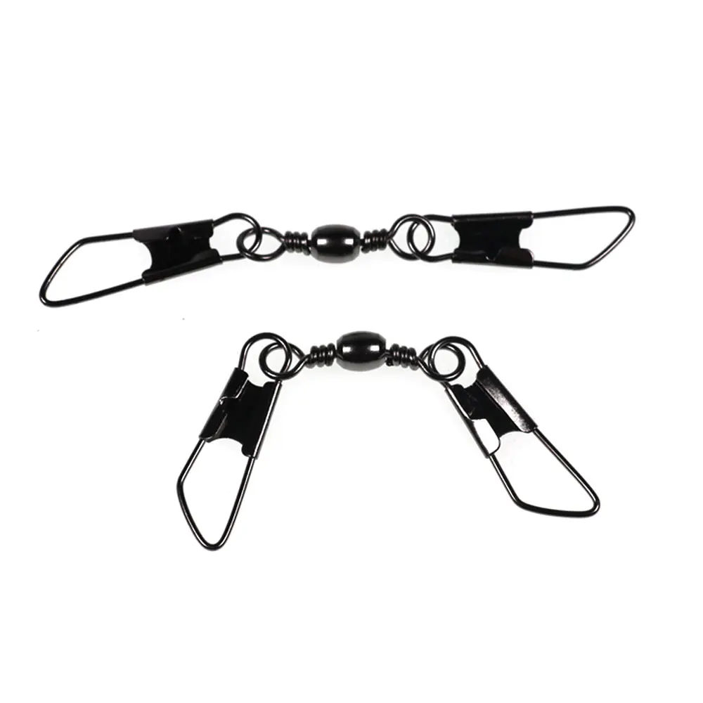 50 stücke/20 stücke Barrel Wirbel Mit Doppel Sicherheit Snaps Schnell Ändern Pin Angeln Locken Haken Stecker Angeln Gemeinsame zubehör – Detail 1