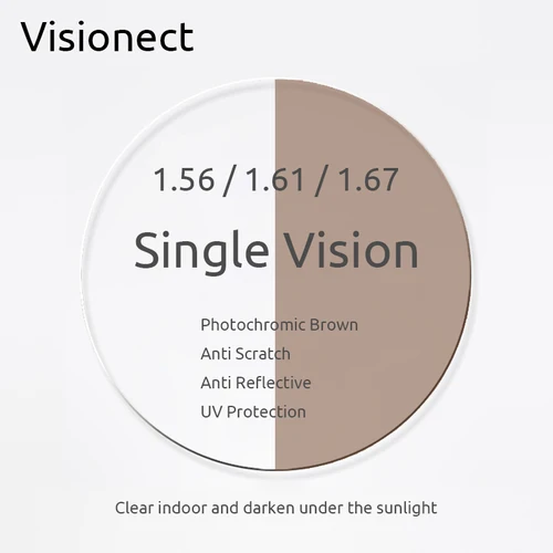 Imagen 2 del producto Visionect-lentes fotocromáticas monofocales, 1,56, 1,61, 1,67, graduadas, antirreflectantes para miopía e hipermetropía