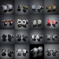 Light luxury shirt Cufflinks men's shirt cuffs nail French round button custom wedding dress bridegroom suit sleeve