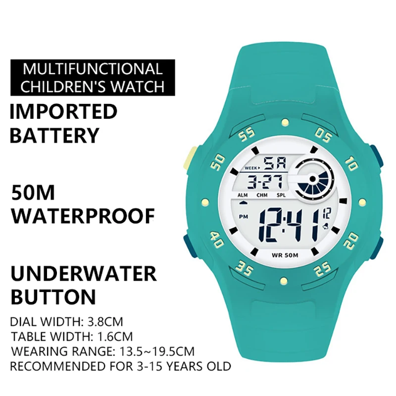 UTHAI BK52 Fashion Cute Children Waterproof Alarm Clock Luminous Led Sports Multifunctional Student Electronic Watch