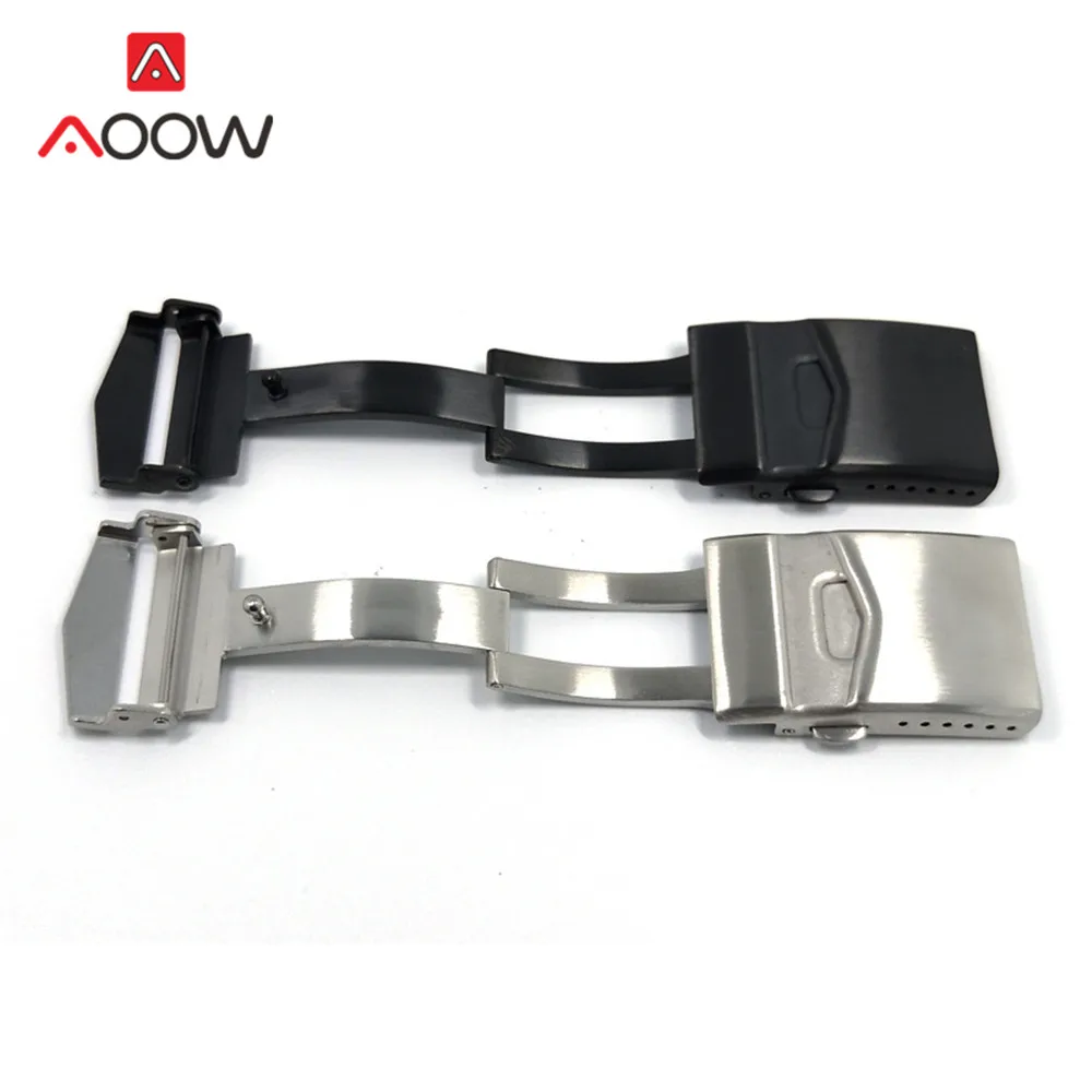 316L Stainless Steel Watch Clasp 18mm 20mm 22mm Folding Buckle with Safety Metal Double Press Clasp Watch Repair Accessories