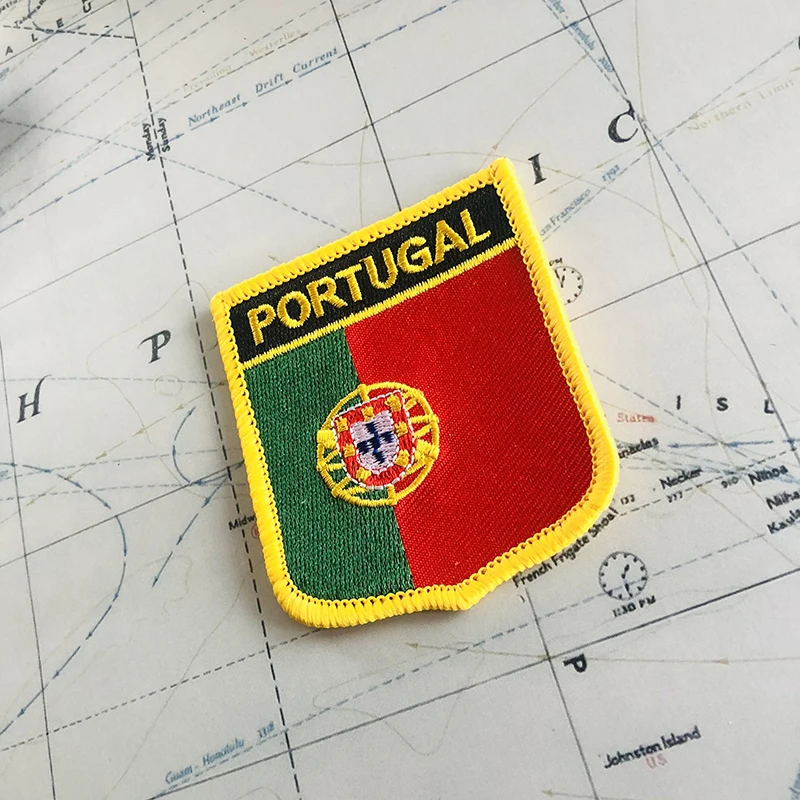 PORTUGAL Portuguesa  National Flag Embroidery Patches Badge Shield And Square Shape Pin One Set On The Cloth Armband   Backpack