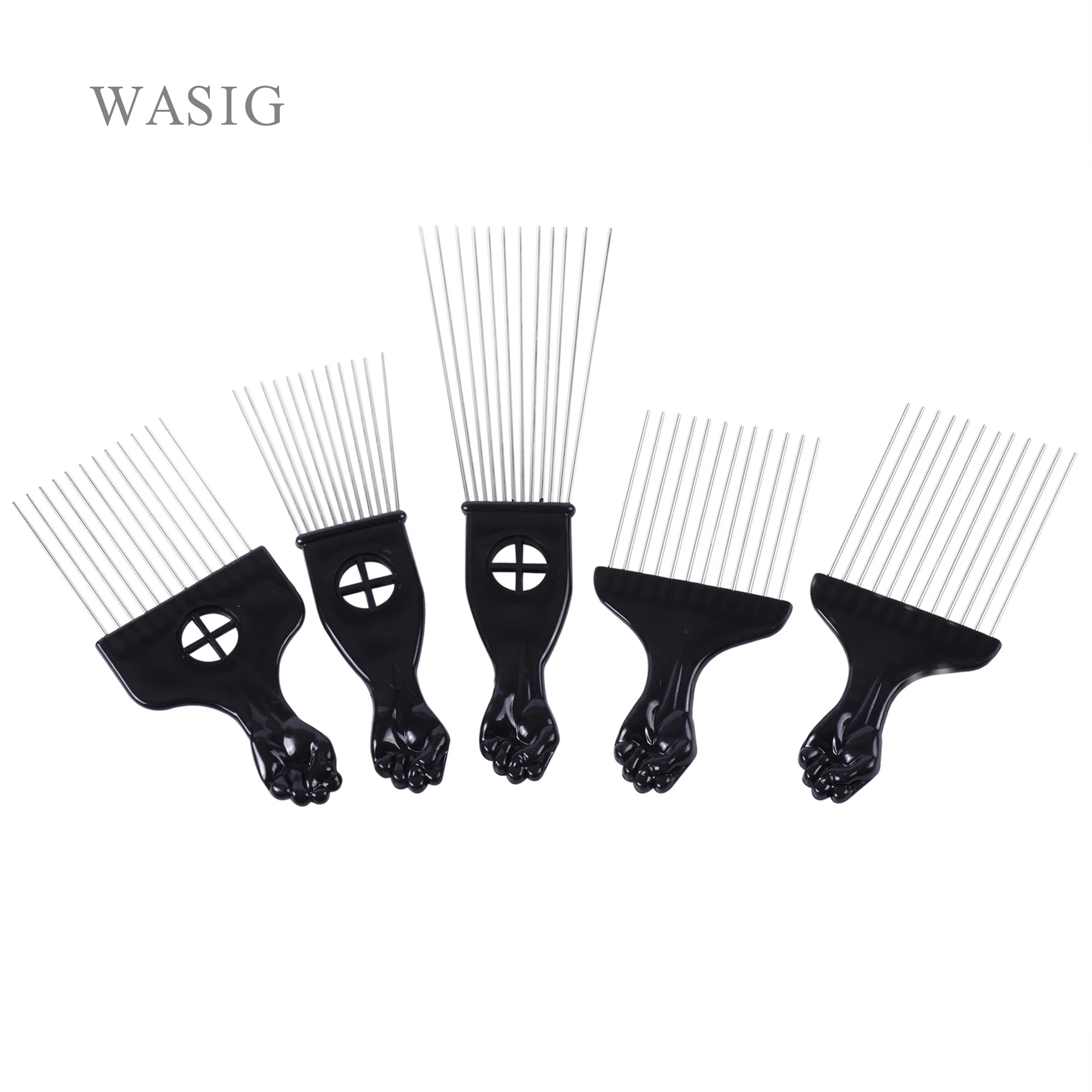 Salon Use Black Metal African American Pick Comb Hair Combs Afro Hair Comb For Hairdressing Styling Tool