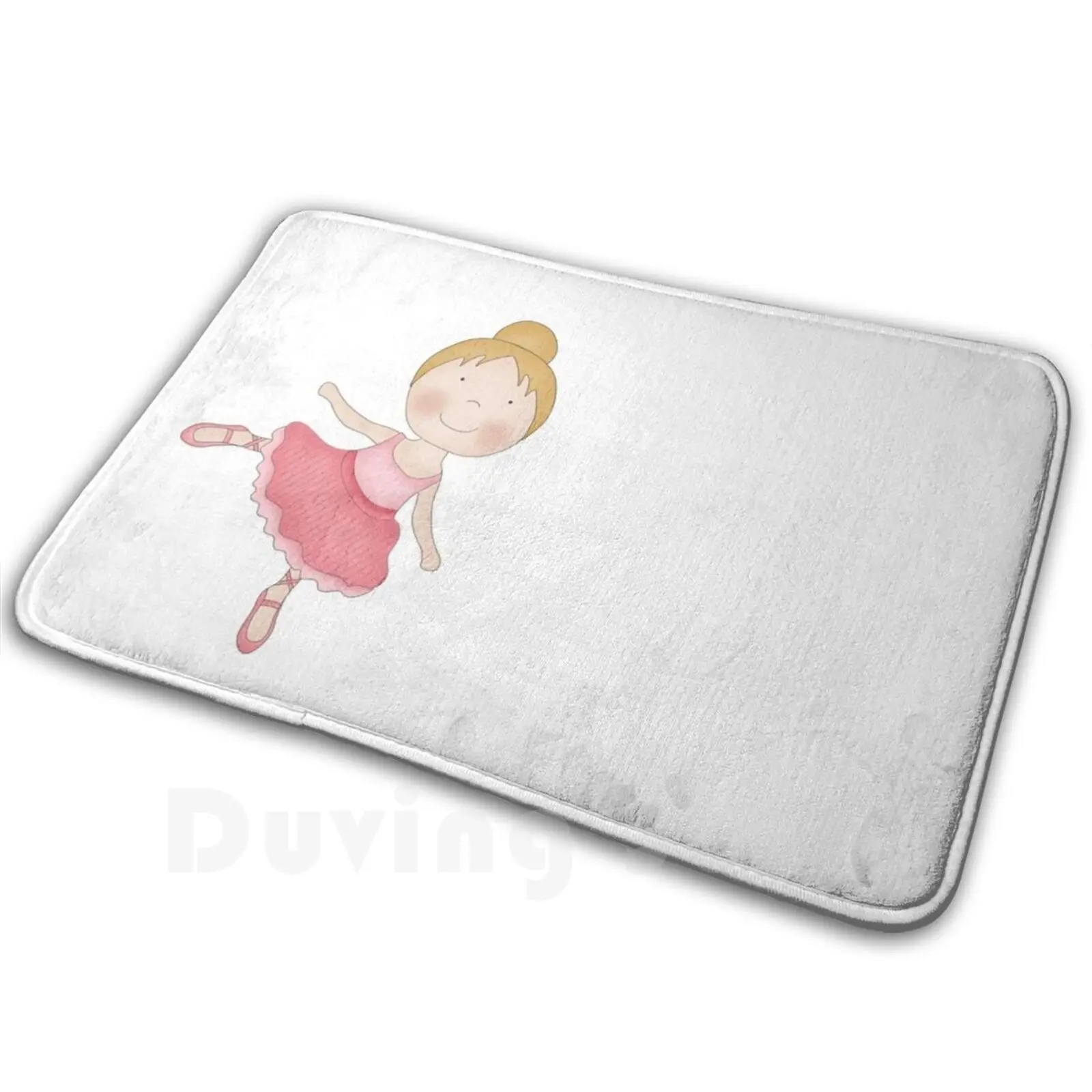 Blonde Ballerina Carpet Mat Rug Cushion Soft Ballerina Blonde Girls Dancer Ballet Pink Dance Womens Cute Tutu White