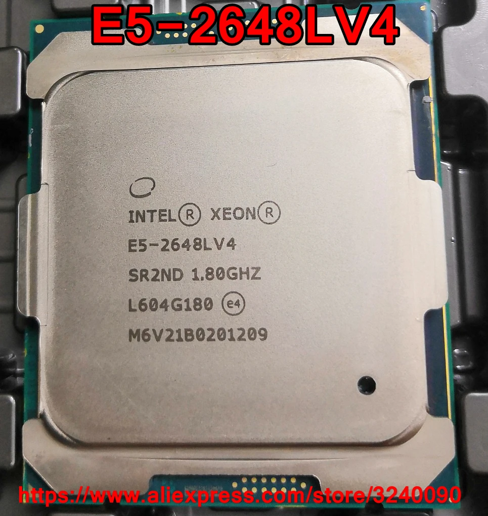 Intel Xeon CPU E5-2648LV4 SR2ND 1.80GHz 14-Cores 35M LGA2011-3 E5-2648L V4 processor E5 2648LV4 free shipping E5 2648L V4