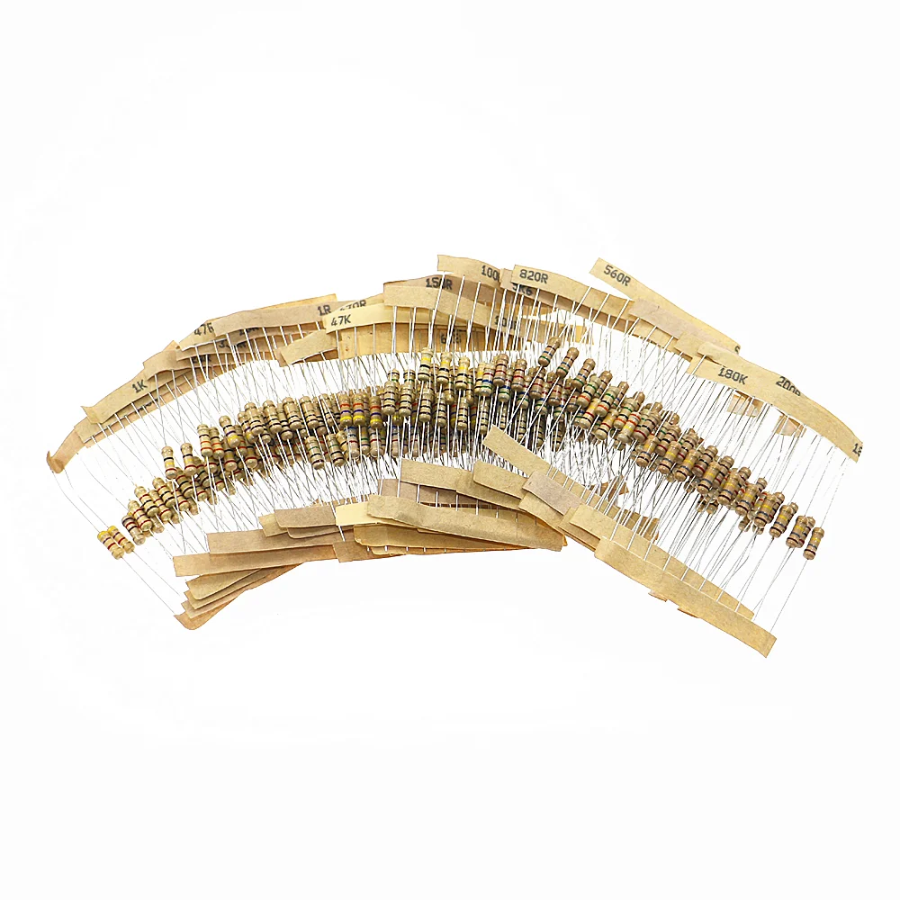 300pcs 30 Value 1ohm-3M 1/2W 0.5W Carbon Film Resistor kit