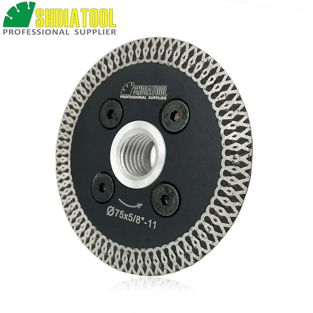 SHDIATOOL 1pc 75mm Heißer Gedrückt Diamant Trennscheibe Mini Mesh Turbo Felge Diamant Sägeblätter mit 5/8-11 flansch 75mm Cutter