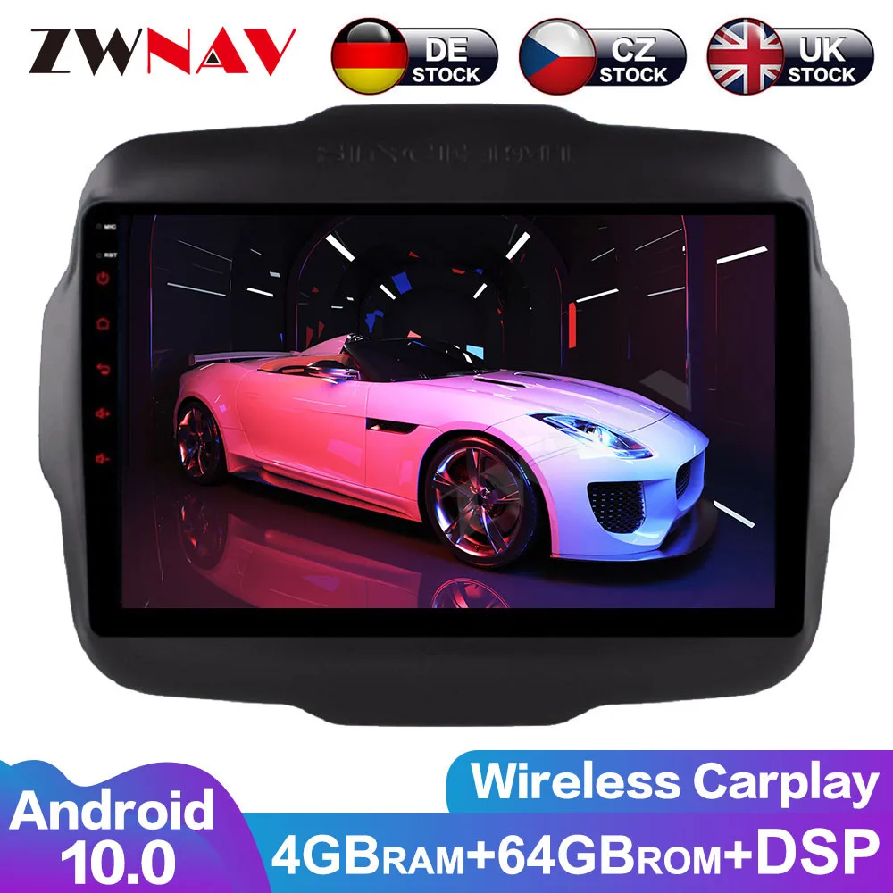 Android 10.0 8 Core With DSP For Jeep Renegade 2015 2016 2017 Car Radio Video Player Multimedia GPS Navigation No Dvd 2 Din