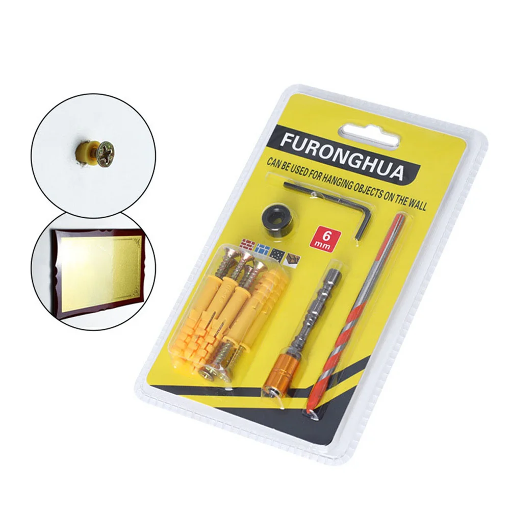 1 Set Wall hole hanging combination triangle drill bit limit ring 6mm  Hole Opener Combination Set carbide Deep hole drill