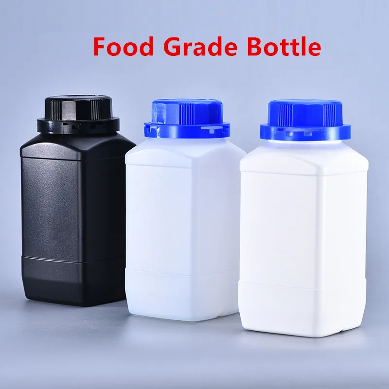 Empty Wide Mouth bottle with inner and outer lid Leakproof Storage container Food Grade HDPE bottle 250ML 500ML 1000ML