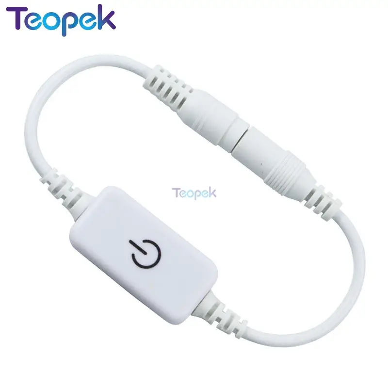iTouch Led Dimmer Brightness Adjust Controller With On/off Switch For Single Color Led Strip Black / White Color DC12-24V 4A