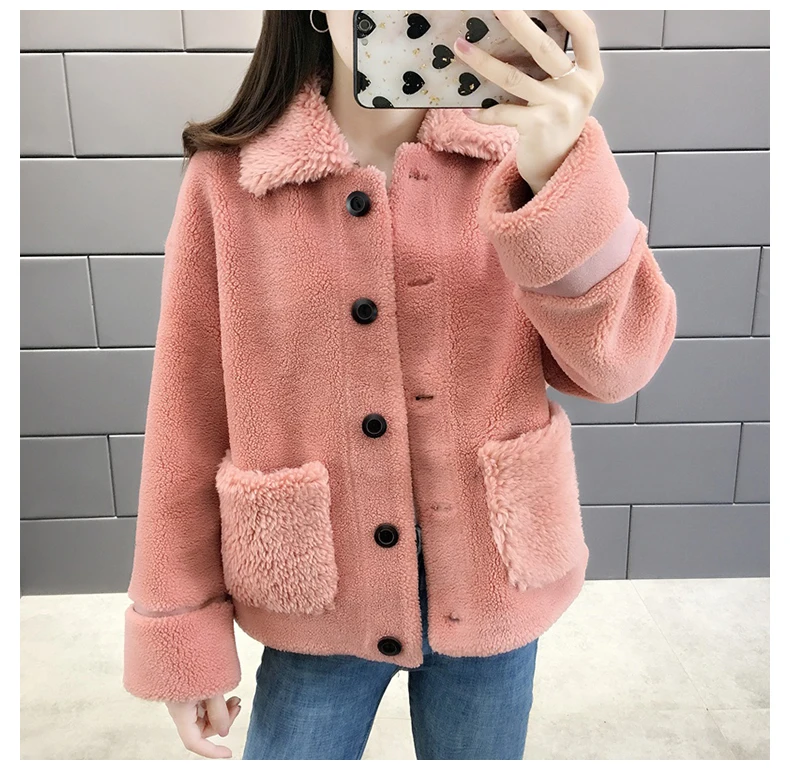 Women Winter Soft Warm Fluffy Faux Fur Coat Jacket Thicken Wool Teddy Coat Solid Long Sleeve Vintage Outwear Overcoat