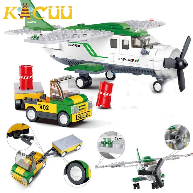 City Plane Airplane Sets Blocks City Cargo Airport Station Construction DIY Brick Air Bus Car Figure Friends Building Blocks Toy