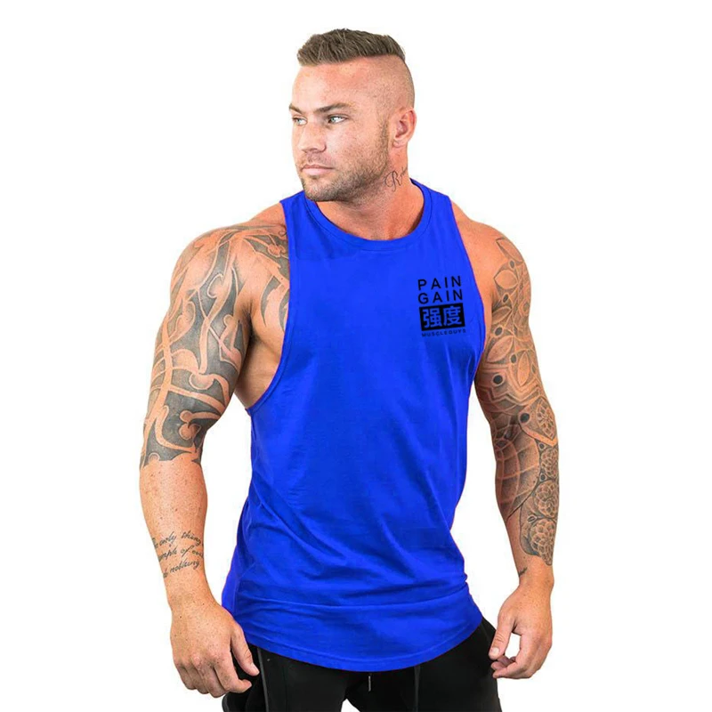 Brand Clothing Men Gym Singlet Muscle Stringer Tank Tops Fitness Sports Sleeveless Shirt Y BACK Racer Workout Tops Vest