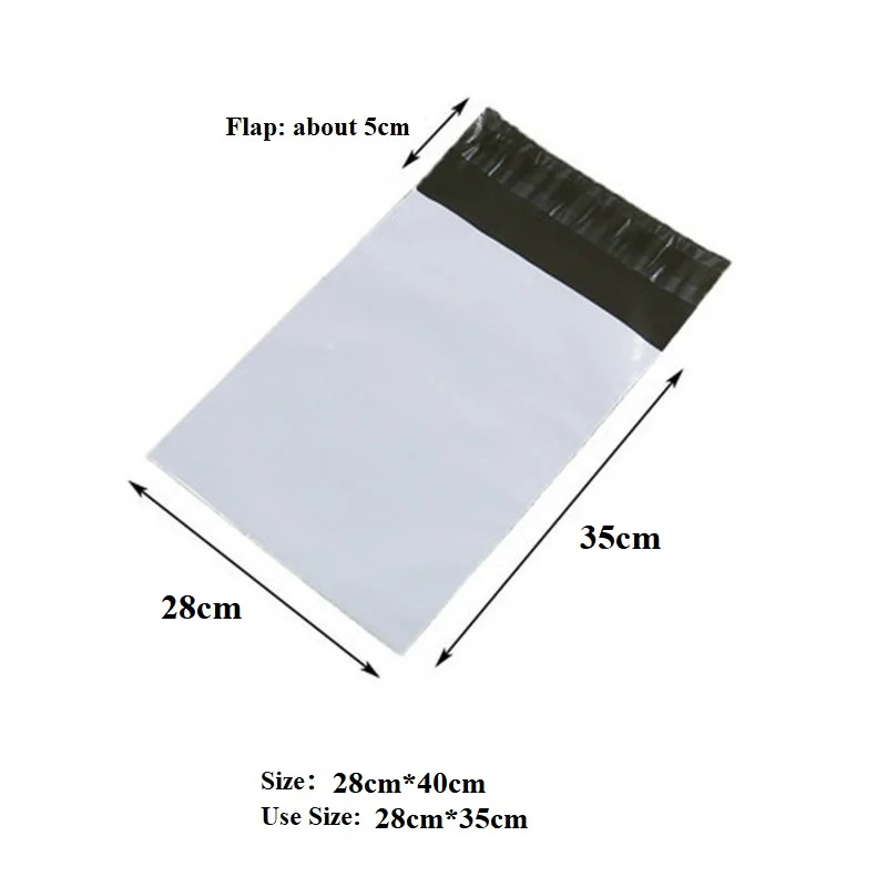 100Pcs/Lot  White Courier Bag 28cm*40cm Express Envelope Storage Bags Mail Bag Self Adhesive Seal Plastic Packaging Pouch 2020