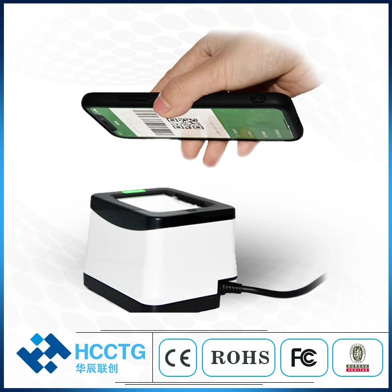 Scan Paper and Membership Cards Full Code Product Mobile Payment Box USB 2D Barcode Scanner (HS-2001B)