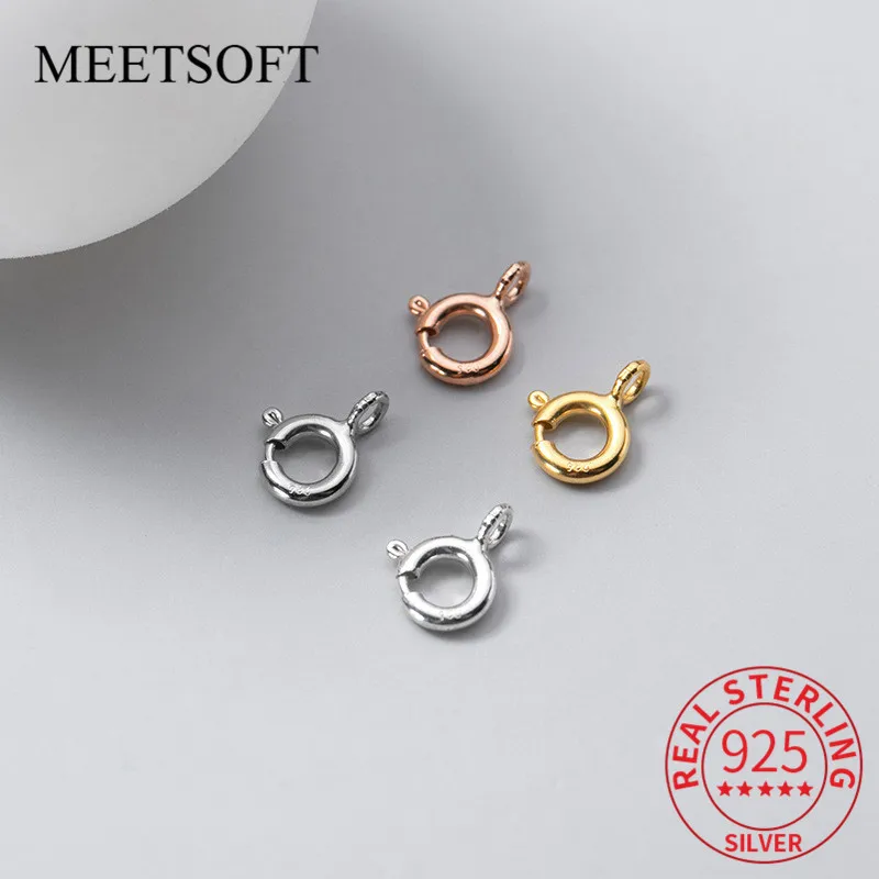 

MEETSOFT Classic 925 Стерлинговое серебро 5 шт./лот красочные соединительные пряжки шармы DIY ювелирные изделия ручной работы ожерелье аксессуары