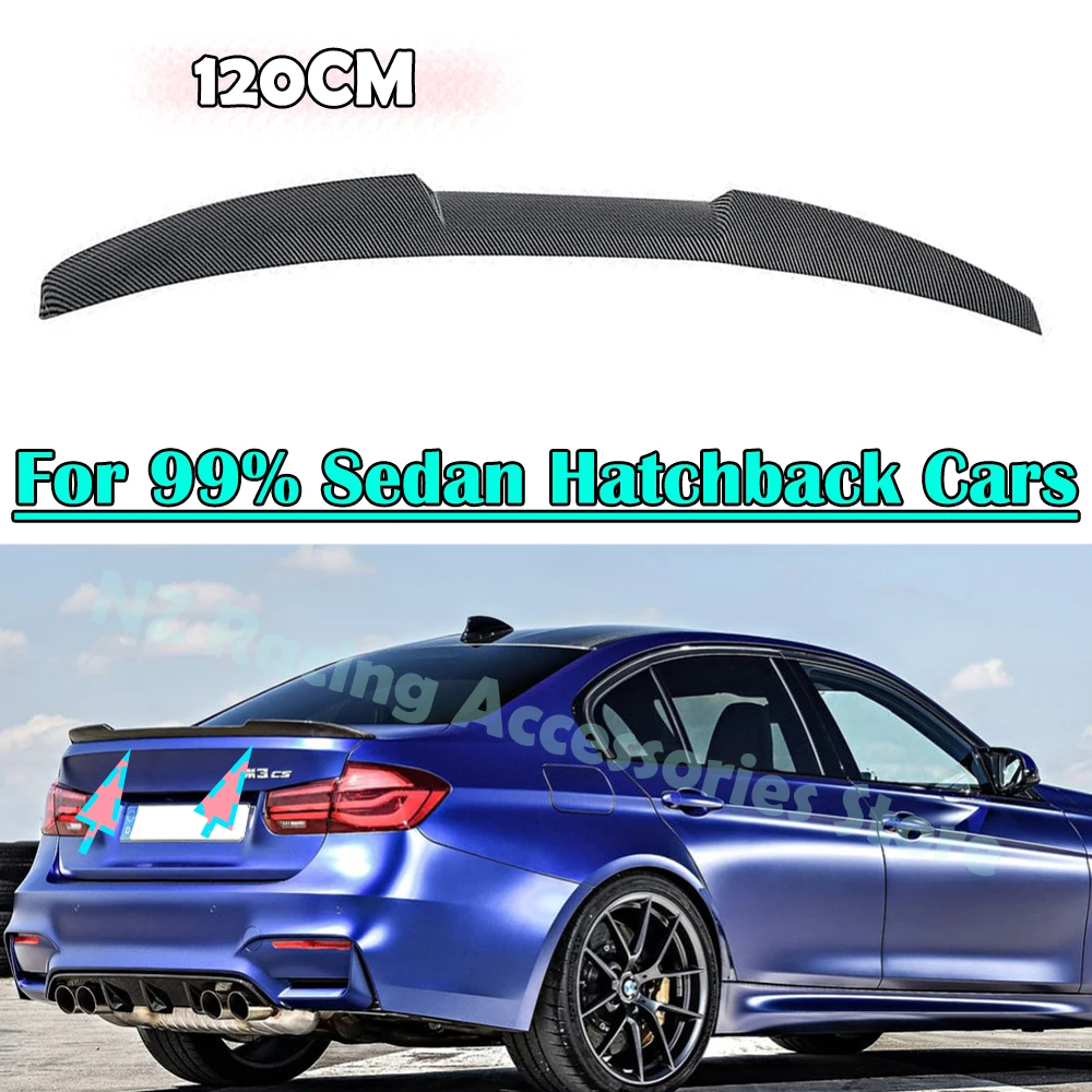 120CM Universal Car Wing Spoiler Rear Trunk Diffuser Wing Lip For Benz W204 For BMW F30 F80 F15 For Audi Q5 For Civic For Subaru