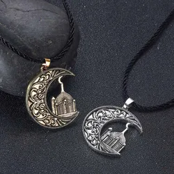 2021 Chandle Crescent Moon And Mosque Islamic Pendant Women Necklace