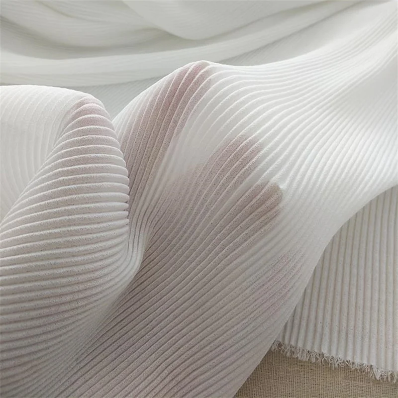 

Lace230-1 White/Black Pleated Gauze Soft Mesh Fabric/Fashion Gauze Clothe/Modelling DIY Materials/Designer Clothes Fabrics