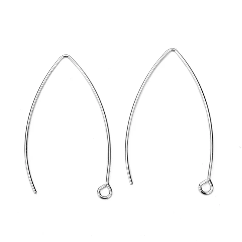 20pcs Stainless Stee V Shape Earring Hooks lot Hypoallergenic  Anti Allergy Earrings Clasp Wire For Diy Jewelry Making Supplies