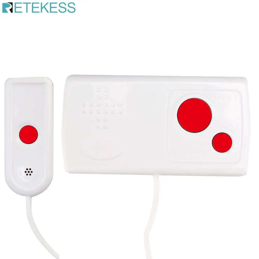 Retekess TD003 Wireless Call Button Transmitter with Handle Elderly child ward bedside button service for Nurse Calling System