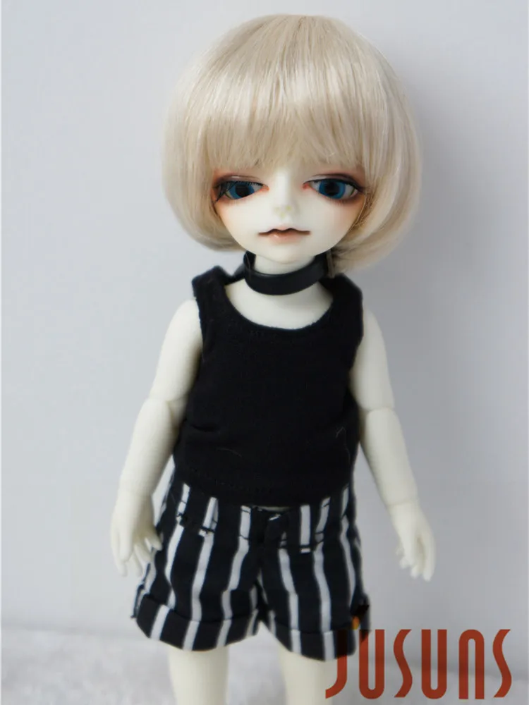 1/12 BJD Puppe perücken JD256 4-5 zoll 11-13CM Kurze BOBO Cut Synthetische mohair BJD Haar lati Weiß Tiny puppe zubehör