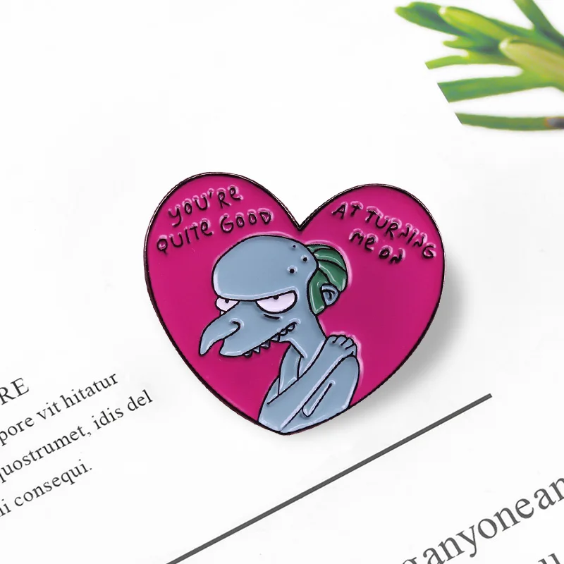 Broche de Acero Inoxidable con Frase “You’re Quite Good At Turning Me On” – Una Pieza de Estilo y Humor para el Vestuario Diario