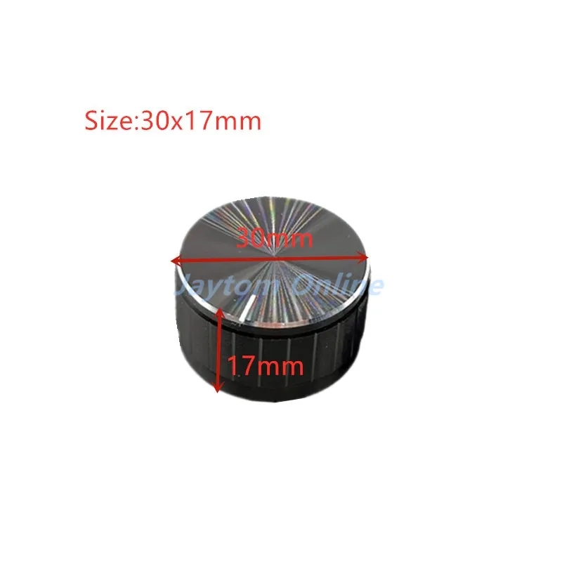 2pcs Black Aluminum alloy Potentiometer/Encoder Knobs Switch Caps 30x17mm 21x17mm 15x17mm Half Shaft Plum Shaft