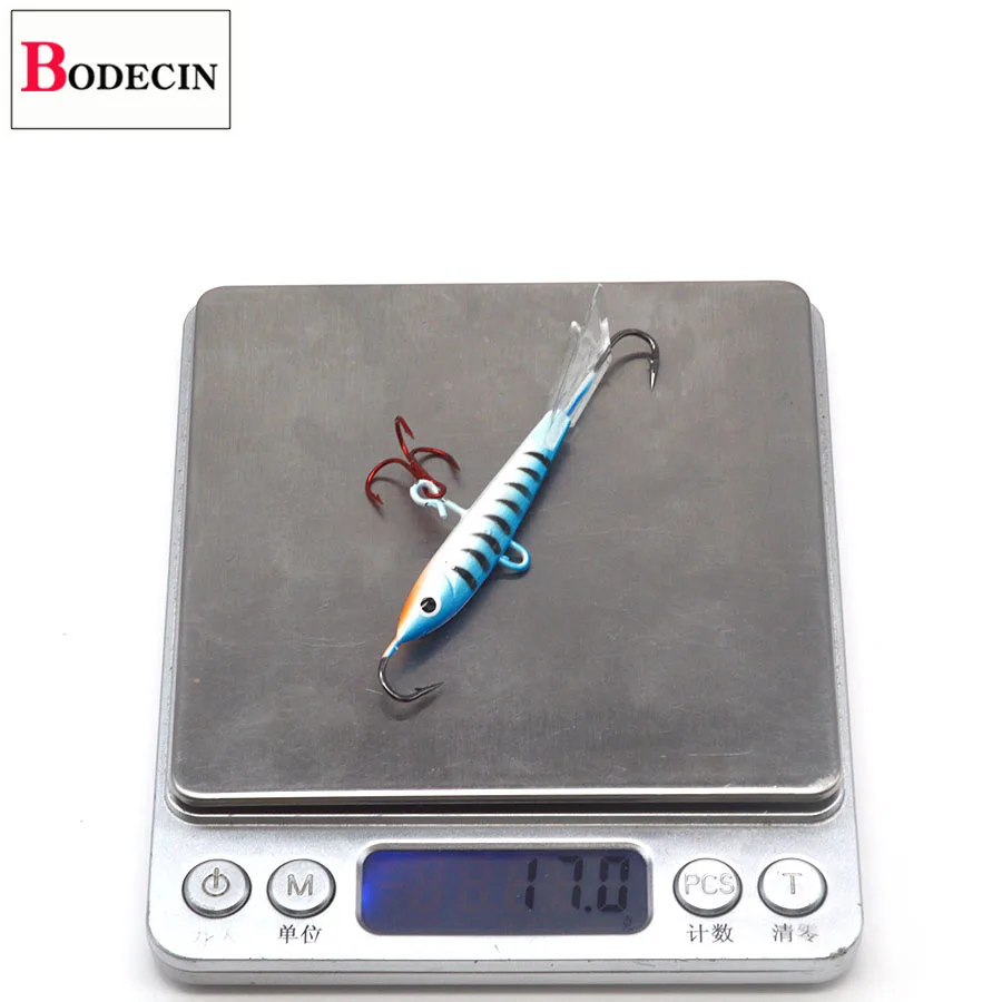 Ice Fishing Lure Hook Tackle Trout Jigging Balancer Hard Metal With Fake/Jig Bait Boxe Winter Wobblers Lead Head 1pcs 83mm/18g