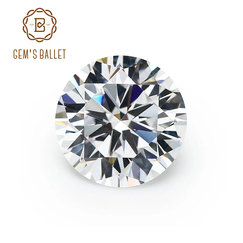 

GEM'S BALLET D Color Moissanite Loose Stone Round Brilliant Cut 1ct 3ct 5ct VVS1 Hearts Arrows Excellent Cut Lab Grown Diamond